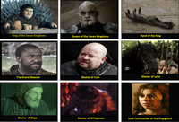 King of the Seven Kingdoms Queen of the Seven Kingdoms Hand of the King The Grand Maester Master of Coin Master of Laws Master of Ships Master of Whisperers Lord Commander of the Kingsguard