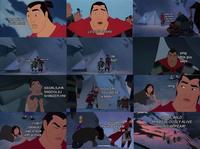 A long comic reimagining a scene in "Mulan." In the scene, the prince is angry that Mulan is a woman.