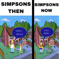 SIMPSONS SIMPSONS THEN NOW mmm... donut mmm... PENIS...
