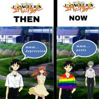 EXTILIZ EVANGELION EXT HIXT! EVANGELION THEN NOW mmm... depression mmm... penis