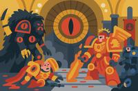 Adrian Smith's painting Horus vs The Emperor reimagined with calarts aesthetics.

Cause if I've got to see it, so do you.