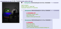 computerpepe.png (212 KB, 710x842) google yandex iqdb wait Anonymous 06/04/25(Wed)03:34:46 No. 105483866 ▼ >>105483901 >open program >hover cursor on "open file" >computer freezes for 10 seconds Anonymous 06/04/25(Wed)03:41:05 No.105483901 >>105483905 >>105483866 (OP) >computer freezes again >go to force quit >need to force quit force quit Anonymous 06/04/25(Wed)03:42:12 No. 105483905 >>105483901 >throw kill switch >turn computer on >"please enter password" >can't remember because computer always on