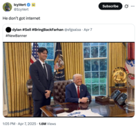 A "quote-tweet":https://knowyourmeme.com/memes/quote-retweets-qrts using the He Don't Got Internet "catchphrase":https://knowyourmeme.com/memes/cultures/catchphrases to joke about Japanese MLB player Shohei Ohtani meeting "U.S.":https://knowyourmeme.com/memes/cultures/united-states-of-america President "Donald Trump":https://knowyourmeme.com/memes/people/donald-trump.
