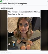 A floor guy commenting on a meme of Brooke Flecca. He admires the floor behind her.