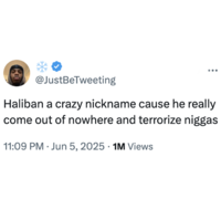 A "tweet":https://knowyourmeme.com/memes/sites/twitter-x joking about Tyrese Haliburton and the Indiana Pacers defeating the OKC Thunder in Game 1 of the "NBA":https://knowyourmeme.com/memes/cultures/basketball Finals.