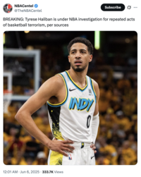 A "tweet":https://knowyourmeme.com/memes/sites/twitter-x from the parody "NBA":https://knowyourmeme.com/memes/cultures/basketball account NBA Centel.