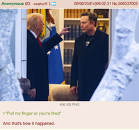 Anonymous (ID: waqthq1R) 06/06/25(Fri)09:02:31 No.506537003 406 KB PNG >"Pull my finger or you're fired" And that's how it happened.