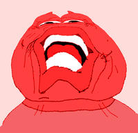 Pepe red angry