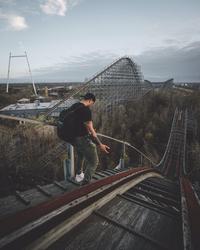Abandoned six flags theme park