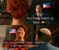 You have freed us from Oh, I wouldn't say "freed", more like "under new management." made with mematic