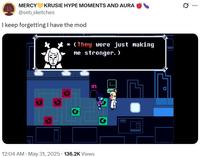 MERCY KRUSIE HYPE MOMENTS AND AURA @seb_sketches I keep forgetting I have the mod * (They were just making me stronger. ) 5 。 G • 12:04 AM May 31, 2025 136.2K Views . o ...