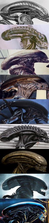 Xenomorph head comparison