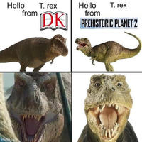 Hello imgflip.com from T. rex Hello from DK T. rex PREHISTORIC PLANET 2