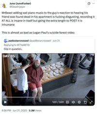 A "quote-tweet":https://knowyourmeme.com/memes/quote-retweets-qrts about "MrBeast":https://knowyourmeme.com/memes/people/mrbeast including Majd's reaction to Coach Wall's death in the video, expressing outrage.