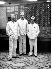 My father and two fellow interns, 4th Reactor, Chernobyl Nuclear Power Plant, 1986