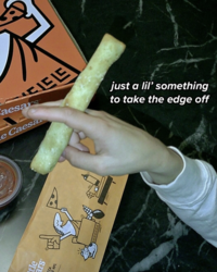 A Little Caesar's meme, using the Just a Little Something To Take the Edge Off "catchphrase":https://knowyourmeme.com/memes/cultures/catchphrases.