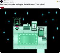 A Reddit post titled, "Decided to make a simple Ralsei Room. Thoughts?" The post shares art imagining Ralsei's room pre-reveal.