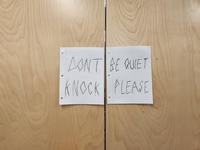 CONT BE QUIET KNOCK PLEASE