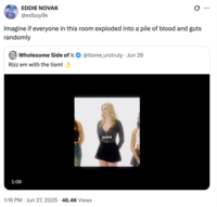 A "quote-tweet":https://knowyourmeme.com/memes/quote-retweets-qrts humorously posing a violent solution to deal with the people who made the Rizz 'Em With the 'Tism Girl "video":https://knowyourmeme.com/memes/viral-videos.