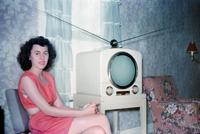 A woman and her new TV, 1948