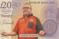 X user @joshpearson180 tweeted a Photoshopped 20-pound note featuring Stephen Bunting, a British dart player sometimes referred to as "the Bullet." The post quoted a post by the BBC announcing that the Bank of England is set to redesign banknotes and is taking suggestions from the public. 