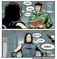 A "webcomic":https://knowyourmeme.com/memes/cultures/webcomics from Cheesymanfredo mocking the "Labubu Matcha Dubai Chocolate":https://knowyourmeme.com/memes/labubu-matcha-dubai-chocolate craze.
