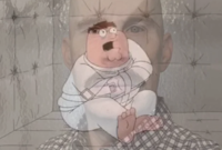 Redditor u/Last_Cut7326 posted an image of Peter Griffin in a straightjacket, seemingly driven insane by the image of John Interview.