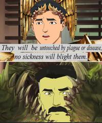 UIT They will be untouched by plague or disease, no sickness will blight them.
