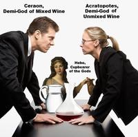 Ceraon, Demi-God of Mixed Wine Acratopotes, Demi-God of Unmixed Wine H---, Cupbearer of the Gods