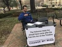 imgflip.com The Holocron Heist Arc should have come after the Free Ziro Arc on the Timeline. CHANGE MY MIND