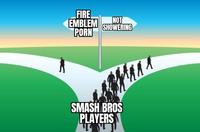 FIRE EMBLEM NOT SHOWERING P--- SMASH BROS PLAYERS