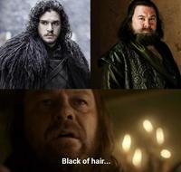Black of hair...