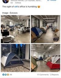 Venture Partner, Co-Founder, AdviS... 5d. Edited The sight of xAl's office is humbling Image: DJcows 49 17 Comments · 2 Reposts
