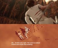 Oh... Anakin was right. The sand is indeed coarse and rough and irritating.