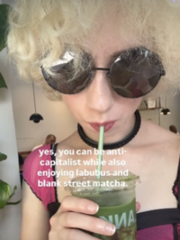 yes, you can be anti- capitalist while also enjoying labubus and blank street matcha. ЦИА