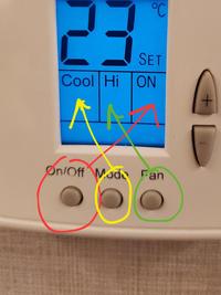 23ST SET Cool Hi ON A On/Off Mode Fan