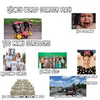QISNEY WORLD STARTER PACK TOO MANY STROLLERS L KIDS SCREAMING MATCHING SHIRTS FAMILY SIZE THEM CARS BEING EVERYWHERE TOO MUCH MONEY FOR THEIR OWN GOOD DONT KNOW HOW TO DRIVE
