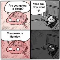@HANNAH HILLAM/BUZZFEED Yes I am. Are you going to sleep? Now shut up. Tomorrow is Monday. made with mematic