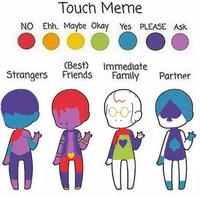 Touch Meme NO Ehh. Maybe Okay Yes PLEASE Ask (Best) Immediate Strangers Friends Family Partner
