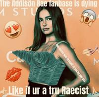 The Addison Rae fanbase is dying M STUS This meme was brought to you by gay sex M Like if ur a tru Raecist