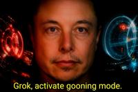 X user @alpaysh posted a "Jarvis Commands":https://knowyourmeme.com/memes/jarvis-commands meme featuring Elon Musk, writing, "Grok, activate gooning mode." The post gathered over 3,000 likes in a day.