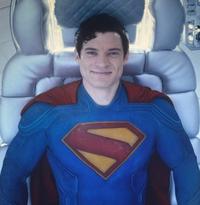 A meme template from the 2025 "_Superman_":https://knowyourmeme.com/memes/subcultures/superman-2025-film film, showing actor David Corenswet as "Superman":https://knowyourmeme.com/memes/subcultures/superman lying down and smiling.