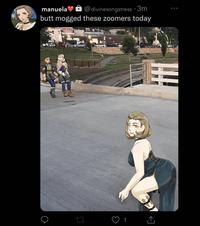 manuela ; @divinesongstress・3m butt mogged these zoomers today 1