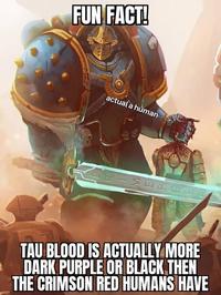FUN FACT! actual a human---> RIME TAU BLOOD IS ACTUALLY MORE DARK PURPLE OR BLACK THEN THE CRIMSON RED HUMANS HAVE