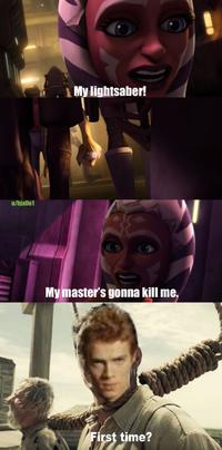 u/hjalle1 My lightsaber! My master's gonna kill me. First time?