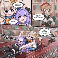 READY? YEAH! DON'T YOU DARE! WEEEEE!!!! NOT IN THE LIBRARY!!