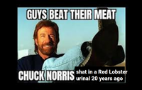 GUYS BEAT THEIR MEAT shat in a Red Lobster CHUCK NORRIS urinal 20 years ago