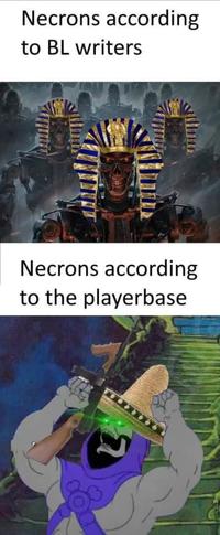 Necrons according to BL writers Necrons according to the playerbase ה: