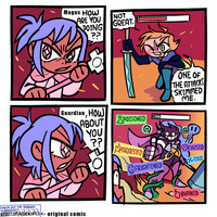 Magus How ARE YOU DOING PP " Guardian, How ABOUT YOU CHECK OUT THE RENEWED SUBREDDIT: REDDIT.COM/R/SHENCOMIX<- original comic NOT GREAT. POISONED ONE OF THE ATTACKS SKIMMED ME. ?? PARALYZED CURSED COLD FRIGHTENED BURNED