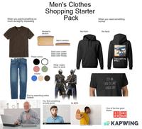 When you want something so much as slightly interesting Men's Clothes Shopping Starter Pack When you need something normal Women's section: Men's section: Solid color t-shirt Solid color jacket Solid color hoody These colors maybe End up searching online instead What I really want to wear: You find something actually good Its $250 alamy the front: the back: shutterstock.com-2244407345 Come wet my willy (; IT'S AN "ADD TO CART" KINDA DAY! One of the few good stores 1- UNI クロ QLO KAPWING